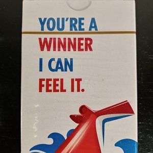 New Carnival Cruise Lines Deck of Playing Cards "You're a Winner I Can Feel It"